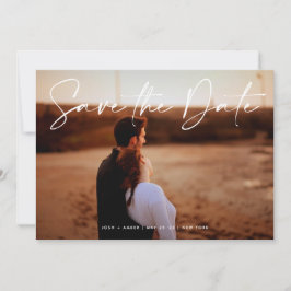 編集可能モダン写真QRコード – 日付カードの保存 招待状