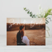 編集可能モダン写真QRコード – 日付カードの保存 招待状 (スタンド正面)