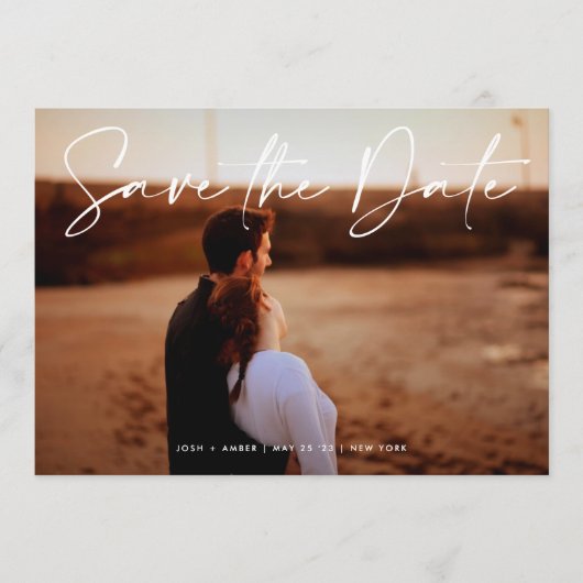 編集可能モダン写真QRコード – 日付カードの保存 招待状 (正面)