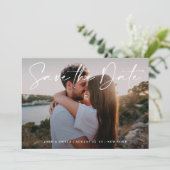 編集可能モダン写真QRコード |日付カードの保存 招待状 (スタンド正面)