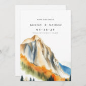 編集可能モダン山 セーブザデート (正面/裏面)