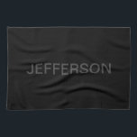 編集可能モダン文字 |濃いグレーと黒 キッチンタオル<br><div class="desc">編集可能ミニマリストの外観、好きなように編集！</div>