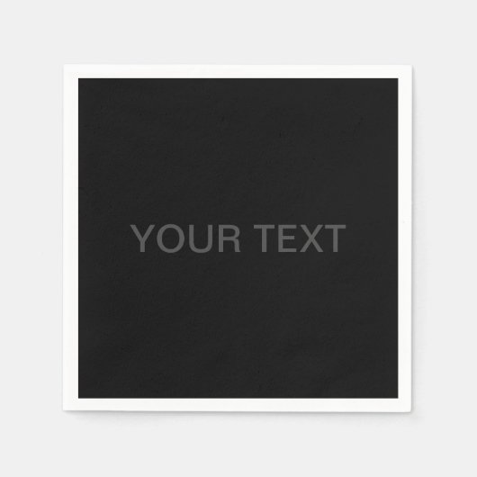 編集可能モダン文字 |濃いグレーと黒 スタンダードカクテルナプキン (正面)
