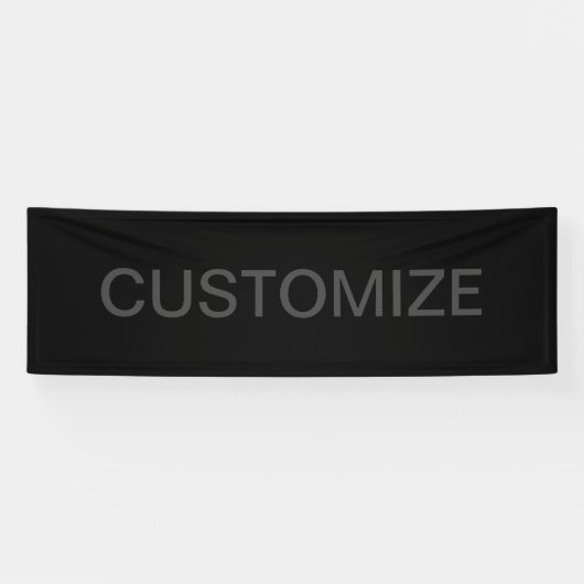 編集可能モダン文字 |濃いグレーと黒 横断幕 (横)