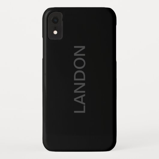 編集可能モダン文字 |濃いグレーと黒 Case-Mate iPhoneケース (裏面)