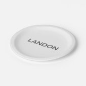 編集可能モダン文字 |白と濃い灰色 ペーパープレート (アングル)