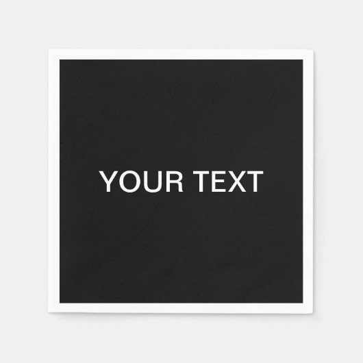 編集可能モダン文字 |黒と白 スタンダードカクテルナプキン (正面)