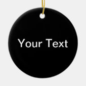 編集可能モダン文字 |黒と白 セラミックオーナメント (正面)