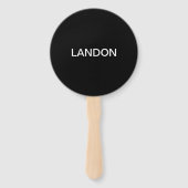 編集可能モダン文字 |黒と白 ハンドファン (裏面)