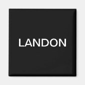 編集可能モダン文字 |黒と白 マグネット (正面)