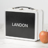 編集可能モダン文字 |黒と白 メタルランチボックス (インサイチュ)