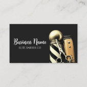 編集可能モダン理容師付き文字 名刺 (正面)