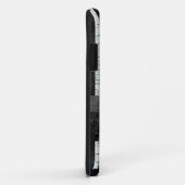 編集可能モダン白ストライプ黒 Case-Mate iPhoneケース (裏面/右)