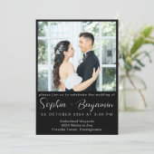 編集可能モダン結婚式の招待カードフォトコラージュ 招待状 (スタンド正面)