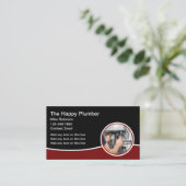 編集可能モダン給排水衛生設備配管サービス名刺 名刺 (スタンド正面)