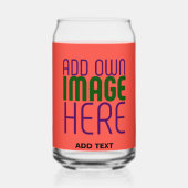 編集可能モダン赤オレンジ色の画像文字テンプレート ガラス缶 (裏面)