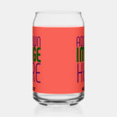 編集可能モダン赤オレンジ色の画像文字テンプレート ガラス缶 (右)