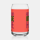 編集可能モダン赤オレンジ色の画像文字テンプレート ガラス缶 (左)