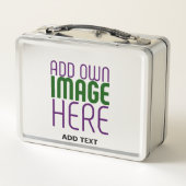 編集可能モダン鋼シンプル像文字テンプレート メタルランチボックス (裏面)