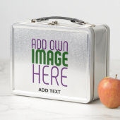 編集可能モダン鋼シンプル像文字テンプレート メタルランチボックス (インサイチュ)