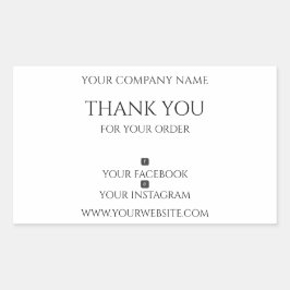 編集可能モダン、ご注文ありがとうございます 長方形シール