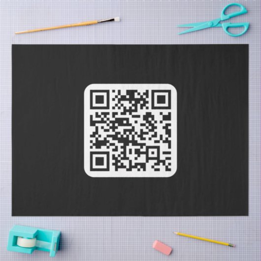 編集可能モダンQRコード | 白黒または任意の色 薄葉紙 (クラフト)