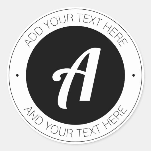 編集可能モノグラムまたは独自のロゴの追加 ラウンドシール (正面)