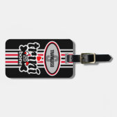 編集可能モノグラムイニシャルトリニto deボーン ラゲッジタグ (正面横)