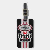 編集可能モノグラムイニシャルトリニto deボーン ラゲッジタグ (正面縦)