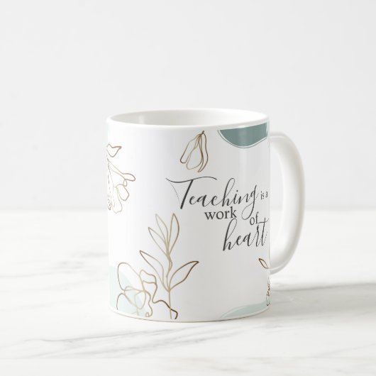 編集可能モノグラム先生引用文Mug コーヒーマグカップ (正面右)