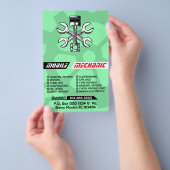 編集可能モバイル整備士自動修復カスタム チラシ (ハンドル)