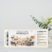 編集可能モロッコ搭乗パス飛行機チケット 招待状 (スタンド正面)