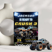 編集可能モンスタートラックボーイズ誕生日パーティー 招待状