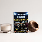 編集可能モンスタートラックボーイズ誕生日パーティー 招待状