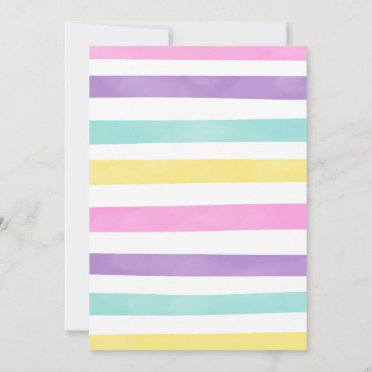 編集可能ユニコーン誕生日パーティーの招待 招待状 (裏面)