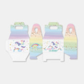 編集可能ユニコーン誕生日パーティーパーソナライズされた文字 フェイバーボックス (折り畳みなし)