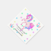 編集可能ユニコーン誕生日パーティーペーパーナプキン スタンダードカクテルナプキン (角)