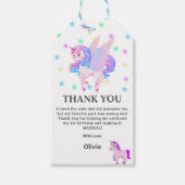 編集可能ユニコーン誕生日パーティー ギフトタグ (正面)