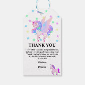 編集可能ユニコーン誕生日パーティー ギフトタグ (裏面)