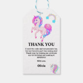 編集可能ユニコーン誕生日パーティー ギフトタグ (裏面)