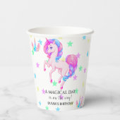 編集可能ユニコーン誕生日パーティー 紙コップ (裏面)