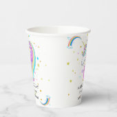 編集可能ユニコーン誕生日パーティー 紙コップ (左)
