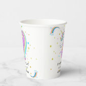 編集可能ユニコーン誕生日パーティー 紙コップ (右)