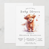 編集可能ユニークバームカウベイビーシャワー 招待状 (正面/裏面)