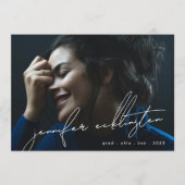 編集可能ユニーク写真テンプレート大学卒業 案内状 (正面)