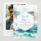 編集可能ユニーク航海の結婚の セーブザデート (正面/裏面)