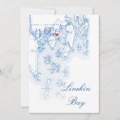 編集可能ラインキンベイメイン結婚のテーブルカード 招待状 (正面)