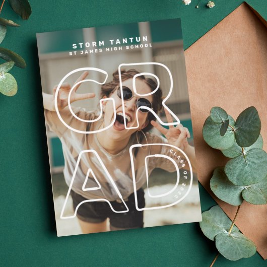 編集可能ライン中空グラーコンテンポラリード2023写真 案内状