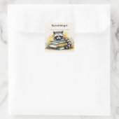 編集可能ラクーンと書籍蔵書票シール スクエアシール (バッグ)