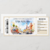 編集可能ラスベガス飛行機ボーディングパスチケット 招待状 (正面/裏面)
